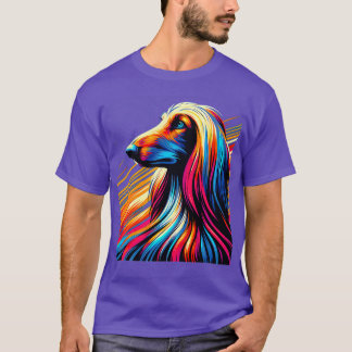 Camiseta Legal Cão Colorido Afegão Cão Cachorro Afegão Arte