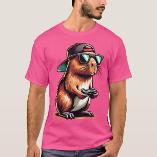 Camiseta Legal Capybara Jogando Videos games Engraçada Capy