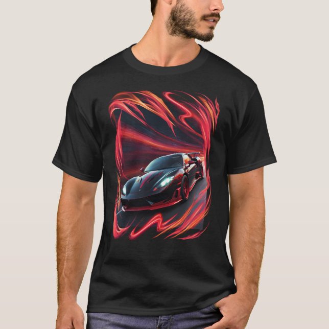 Camiseta Legal carro, tempestade vermelha (Frente)