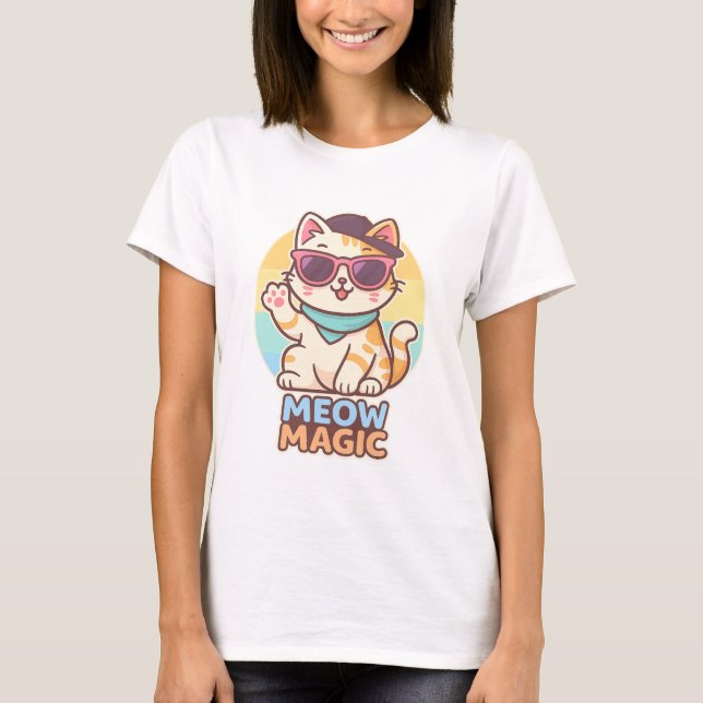 Camiseta Legal Cat Vibes - Meow Magic Summer Tee" (Frente)