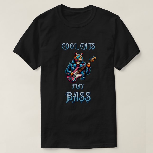 Camiseta Legal Cats Play Bass (Frente do Design)