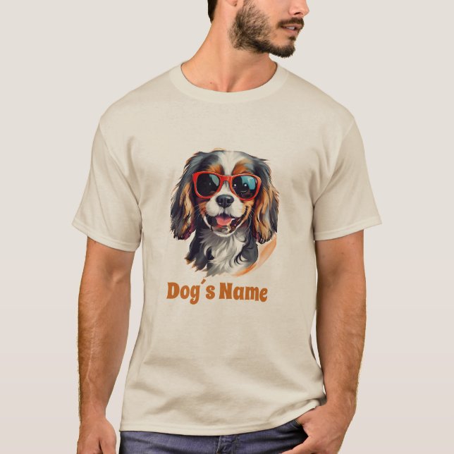 Camiseta Legal Cavaleiro Rei Charles Spaniel Com Sunglasse (Frente)