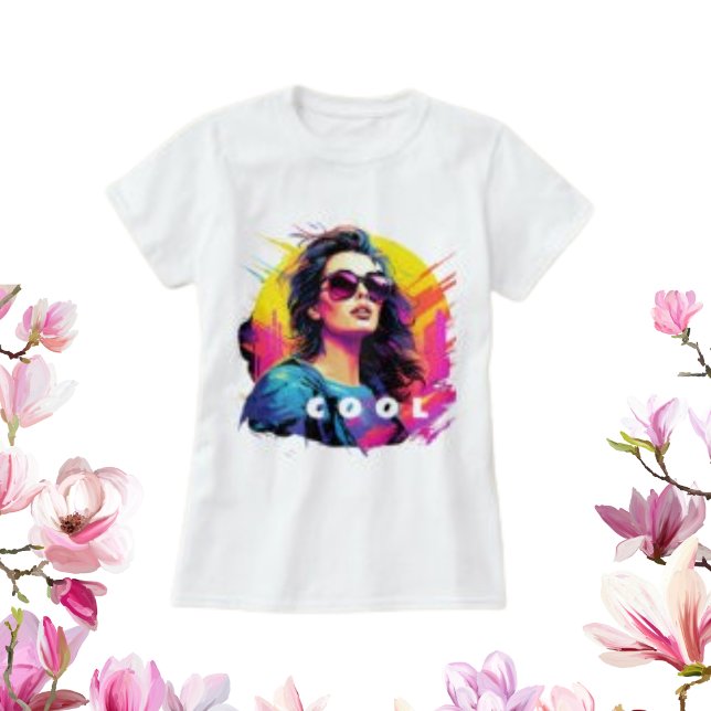 Camiseta Legal Chic Colorida Girl Sunglass Legal Palavra (Criador carregado)