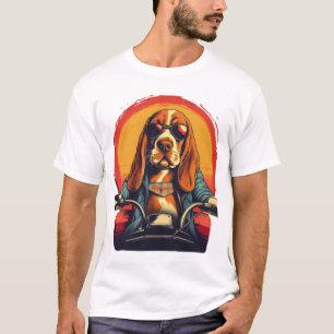 Camiseta Legal ciclista de basset no pôr do sol