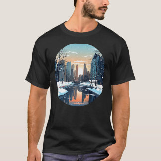 Camiseta Legal cidade vitícola com lago na temporada de inv