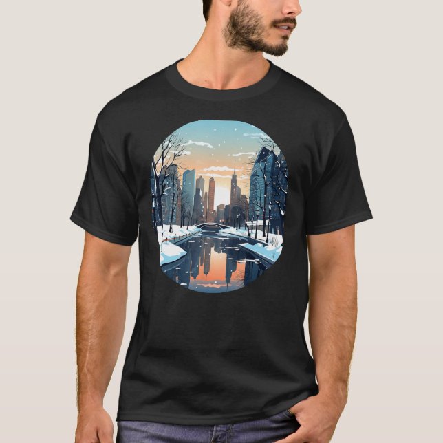 Camiseta Legal cidade vitícola com lago na temporada de inv (Frente)