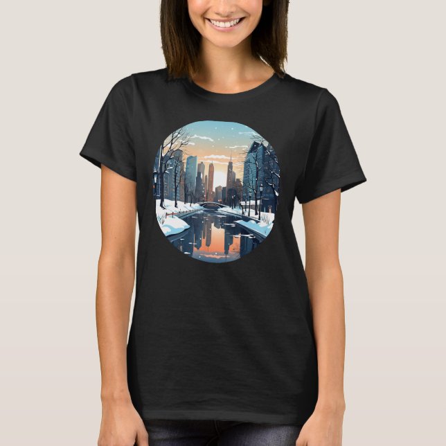 Camiseta Legal cidade vitícola com lago na temporada de inv (Frente)