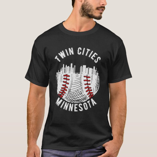 Camiseta Legal Cidades Gêmeas Minnesota MN Baseball Rua Sky (Frente)
