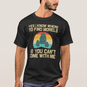 Camiseta Legal Cogumelo Morel Para Homens Caçando Forragens