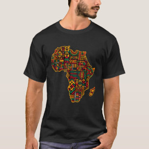 Camiseta Legal Colorir África Mapa de Homens Mulheres Kente