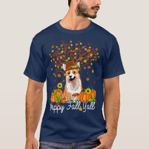 Camiseta Legal Corgi Autumn Pumpkins Feliz outono Yall131