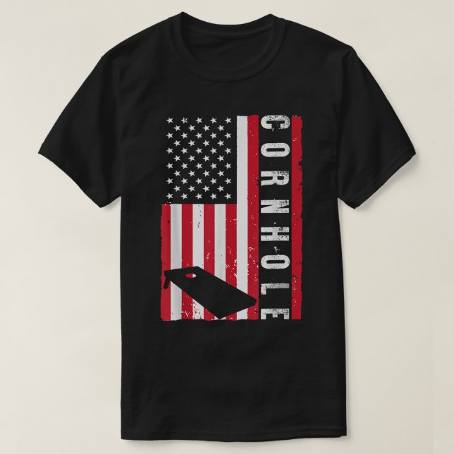 Camiseta Legal Cornhole Art Men American Flag Corn Hol (Frente do Design)