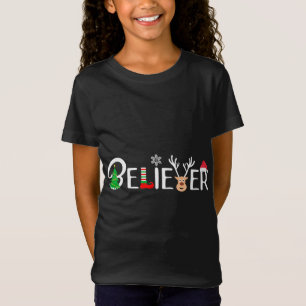 Camiseta Legal Crença do Natal. Reindeer, Elf e Sant