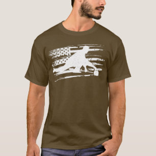Camiseta Legal Curling US Flag Design Cute Winter Gift Para
