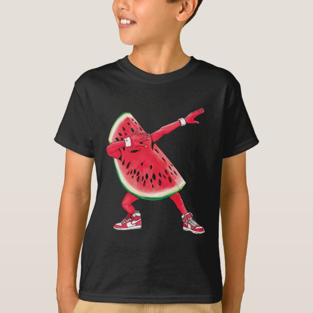 Camiseta Legal Dabbing Watermelon - Tomada de dança de Frut (Frente)