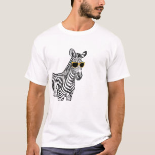 Camiseta Legal desenho de zebra engraçada com óculos de t