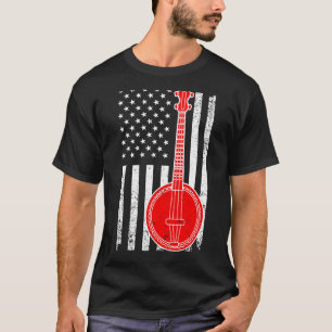 Camiseta Legal Design de Banjo para Homens Meninos Banda Az