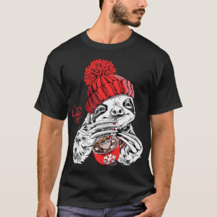 Camiseta Legal Dia Preguiçoso Bebendo de Animação Leve Quen