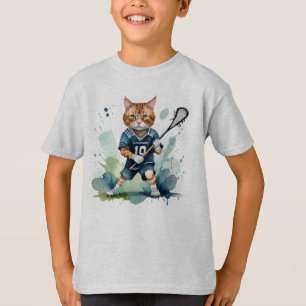 Camiseta Legal divertido Gato Lacrosse Player Humor animal