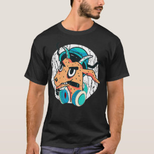 Camiseta Legal DJ Goat com Fones de ouvido Punk Goat Love M
