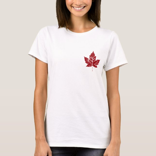Camiseta legal do Canadá Retro Maple Leaf Souvenir (Frente)