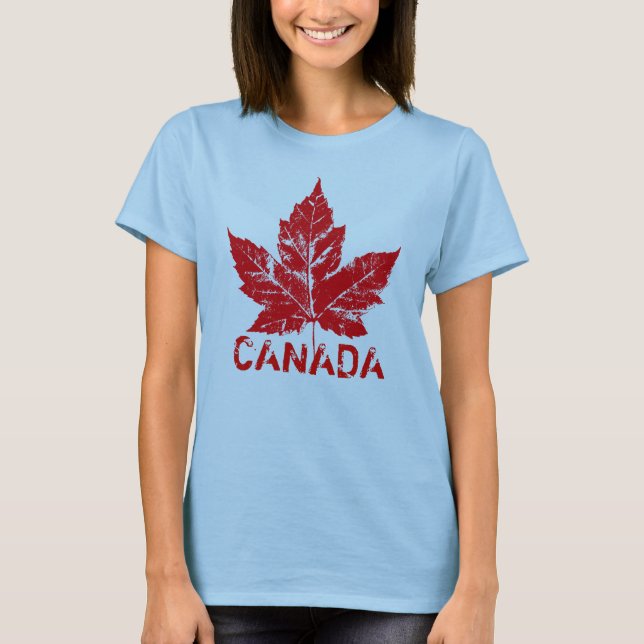 Camiseta legal do Canadá Retro Maple Leaf Souvenir (Frente)