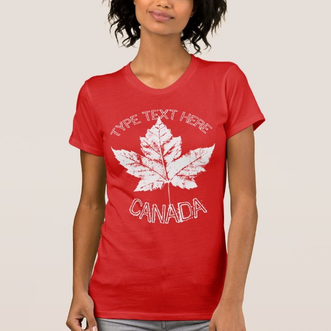 Camiseta legal do Canadá Retro Maple Leaf Souvenir (Frente)