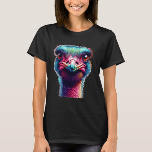 Camiseta Legal e colorida Emu Face Bird Entusiasta Ostrich 