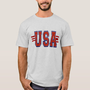 Camiseta Legal e Esportivo Patriótico EUA Listras Vermelhas