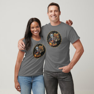 Camiseta Legal esqueleto ruim ao osso com guitarra