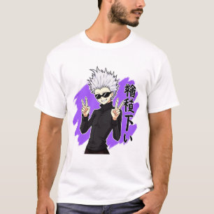 Camiseta Legal estilo de anime caractere de cabelo branco