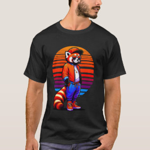 Camiseta Legal Estilo Urbano Moderno Panda Vermelha Sunset