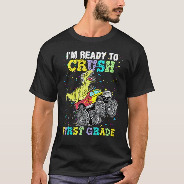 Camiseta Legal Estou pronto para esmagar dinossauro de cami (Frente)