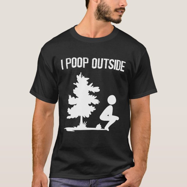 Camiseta Legal Eu Poop Lá Fora Engraçada, Carro De Pooping (Frente)
