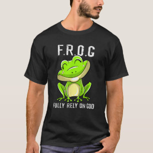 Camiseta Legal F R O G Confie Totalmente Em Deus Fai Cristã