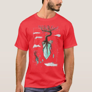Camiseta Legal Fantasia Flutuante Cristais Sakura Ilhas Árv