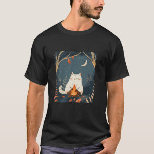 Camiseta Legal fantasia noturna de acampamento com gatos e 