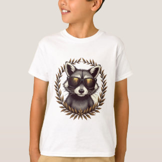 Camiseta Legal Forest Raccoon na Trabalho de arte de óculos