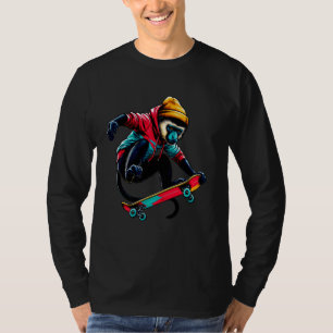 Camiseta Legal Funky Colobus Mackey Skateboard Illustrati