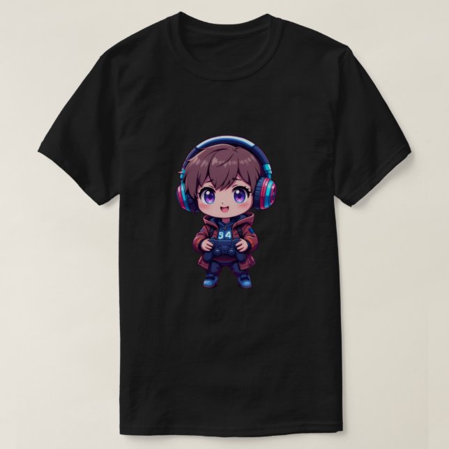 Camiseta Legal Gamer Kid com Fones de ouvido e PlayStation  (Frente do Design)