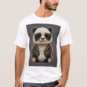 Camiseta Legal, Gangsta Panda Vestindo Uma Cadeia De Ouros