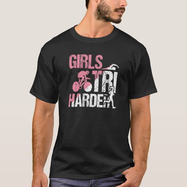 Camiseta Legal garotas Tri Harder Triathlon Mãe (Frente)