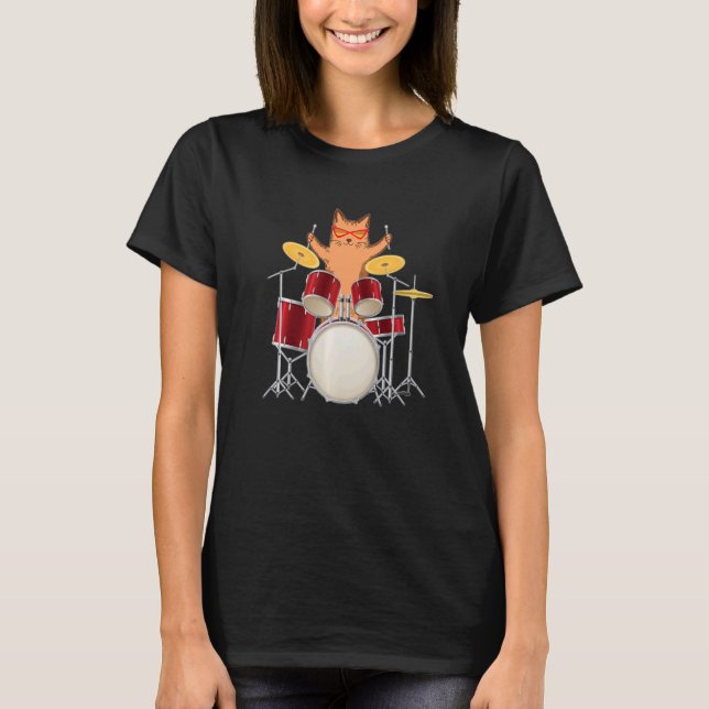 Camiseta Legal Gato De Bispia Hippy Tocando Seu Conjunto De (Frente)