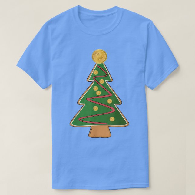 Camiseta Legal Ginger Bread Bitmoney Árvore de Natal Engraç (Frente do Design)