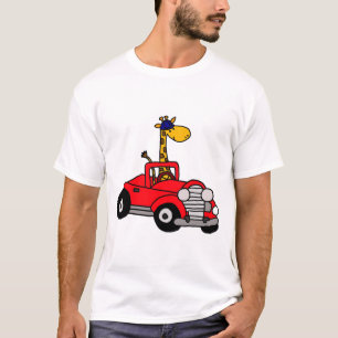 Camiseta Legal girafa engraçada dirigindo carro convertível