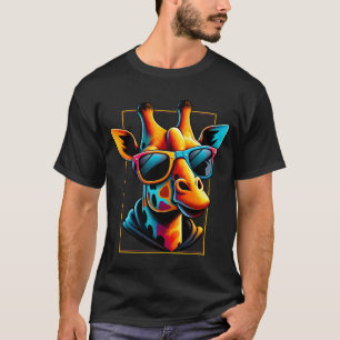Camiseta Legal Girafa Vestindo Óculos