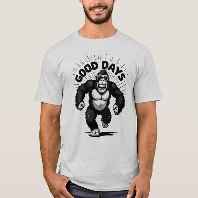 Camiseta Legal Gorilla Good Days Retro Arte (Frente)