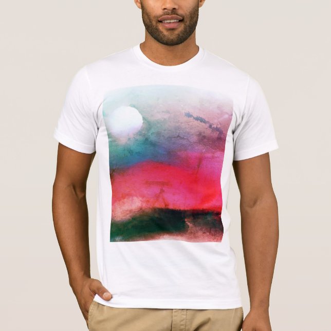 Camiseta Legal Grungy Aurora Watercolor Paisagem (Frente)