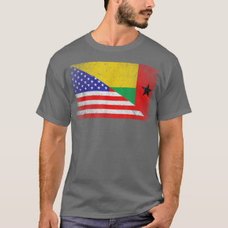 Camiseta Legal Guiné-Bissau Bandeira EUA Bandeira Americana