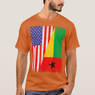 Camiseta Legal Guiné-Bissau Bandeira EUA Bandeira Americana